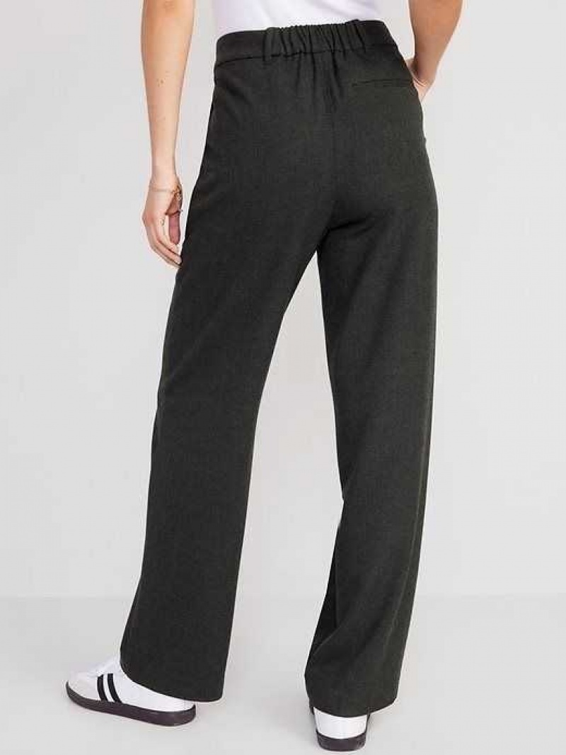 Old Navy Extra High-Waisted Pleated Taylor Wide-Leg Trouser Suit Pants Dark Grey | UDX154683