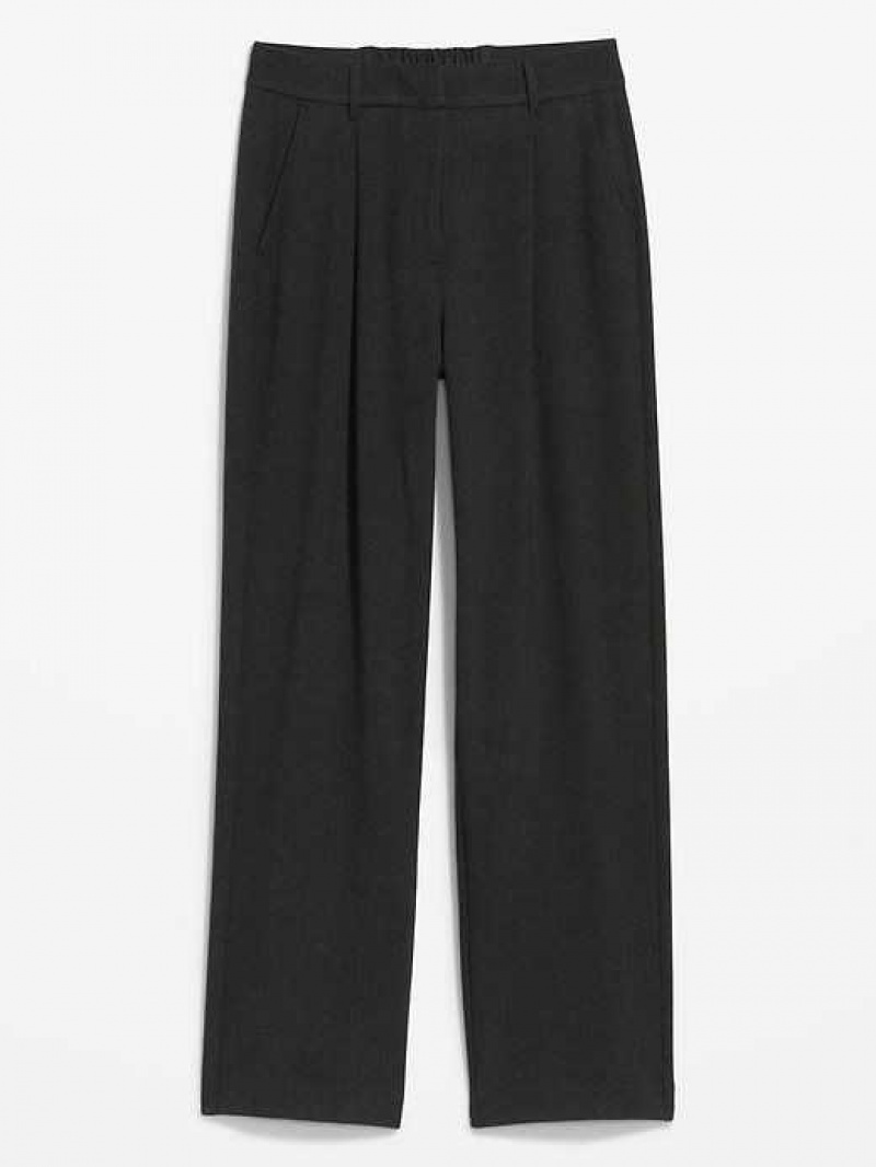 Old Navy Extra High-Waisted Pleated Taylor Wide-Leg Trouser Suit Pants Dark Grey | UDX154683