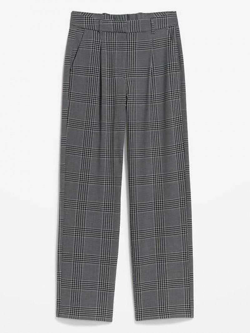 Old Navy Extra High-Waisted Pleated Taylor Wide-Leg Trouser Suit Pants Grey | TZX125369