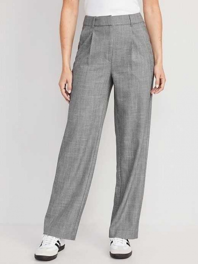 Old Navy Extra High-Waisted Pleated Taylor Trouser Wide-Leg Pants Light Grey | QOG541278