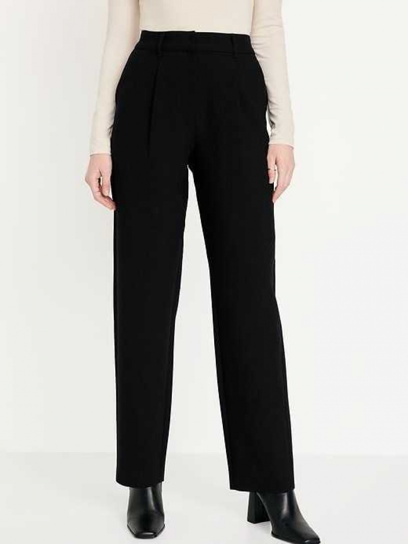 Old Navy Extra High-Waisted Pleated Taylor Trouser Suit Pants Blackjack | NSG639742