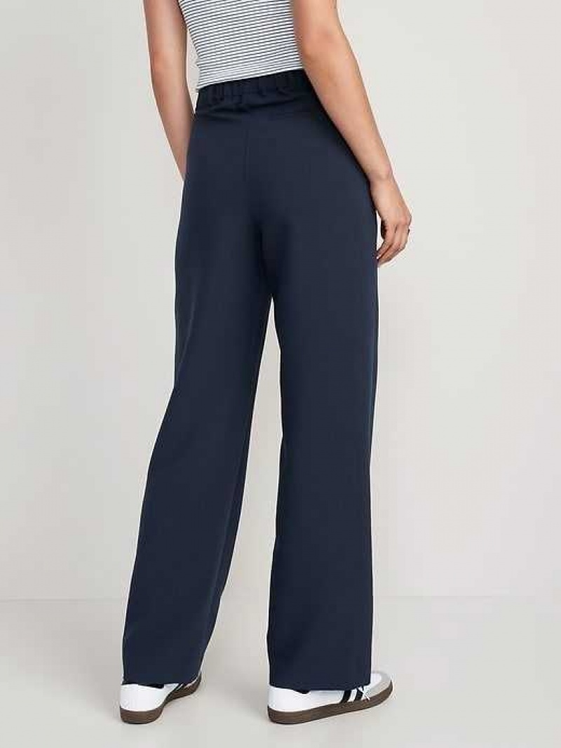 Old Navy Extra High-Waisted Pleated Taylor Wide-Leg Trouser Suit Pants Navy | NDR918075