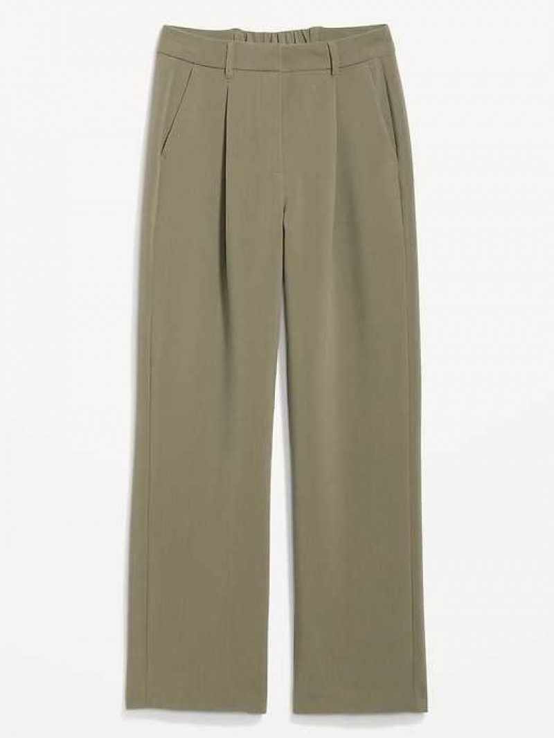 Old Navy Extra High-Waisted Pleated Taylor Wide-Leg Trouser Suit Pants Grey | LOS495682