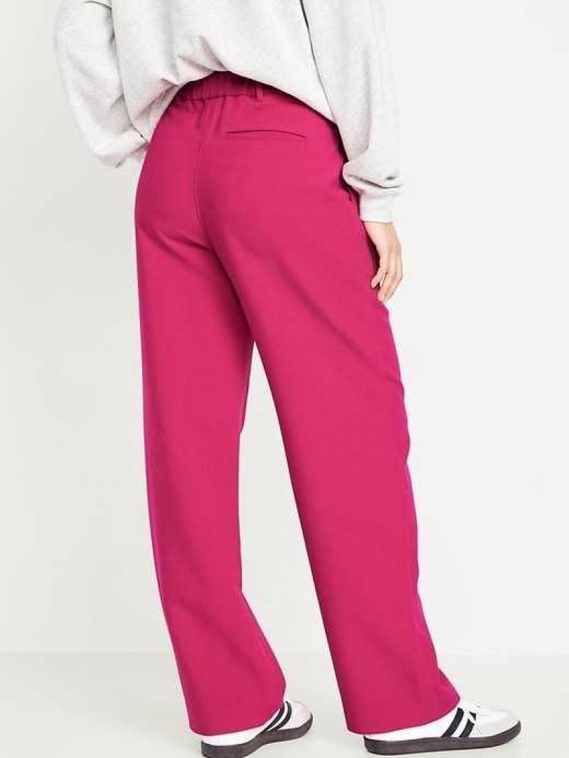 Old Navy Extra High-Waisted Pleated Taylor Wide-Leg Trouser Suit Pants Pink | LIV329418