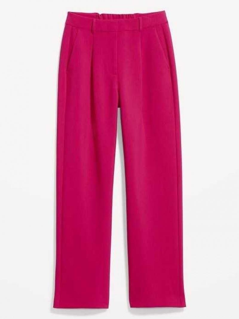 Old Navy Extra High-Waisted Pleated Taylor Wide-Leg Trouser Suit Pants Pink | LIV329418