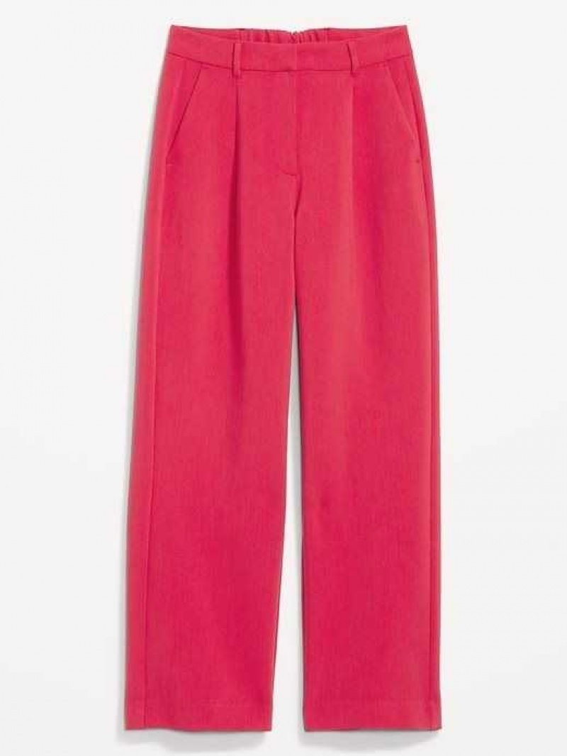 Old Navy Extra High-Waisted Pleated Taylor Wide-Leg Trouser Suit Pants Red | FKP967280