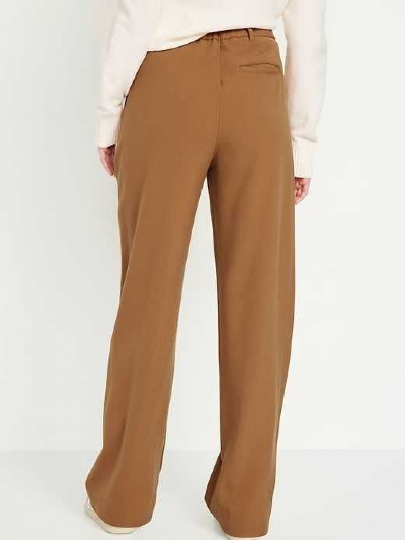 Old Navy Extra High-Waisted Pleated Taylor Wide-Leg Trouser Suit Pants Creme Caramel | BOX795684