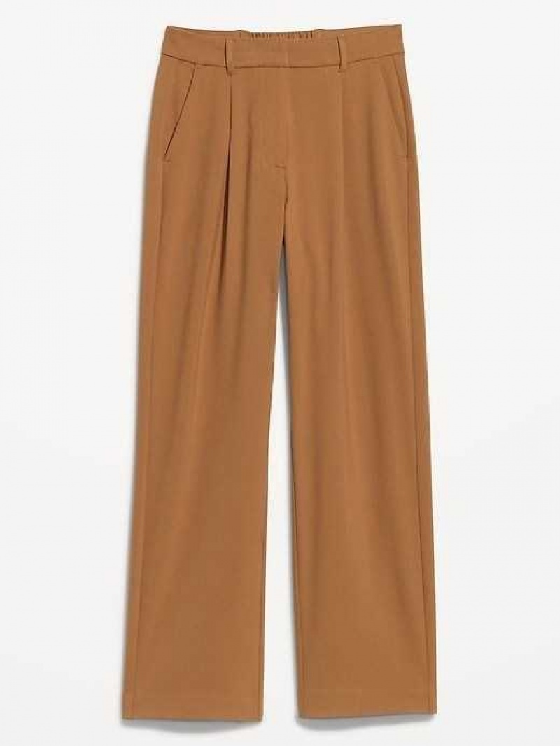 Old Navy Extra High-Waisted Pleated Taylor Wide-Leg Trouser Suit Pants Creme Caramel | BOX795684