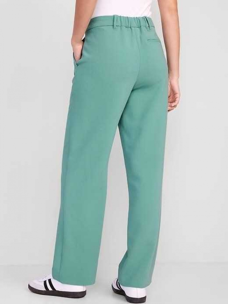 Old Navy Extra High-Waisted Pleated Taylor Wide-Leg Trouser Suit Pants Green | XCL981506