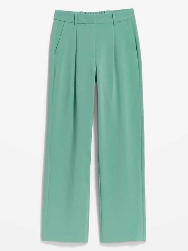 Old Navy Extra High-Waisted Pleated Taylor Wide-Leg Trouser Suit Pants Green | XCL981506