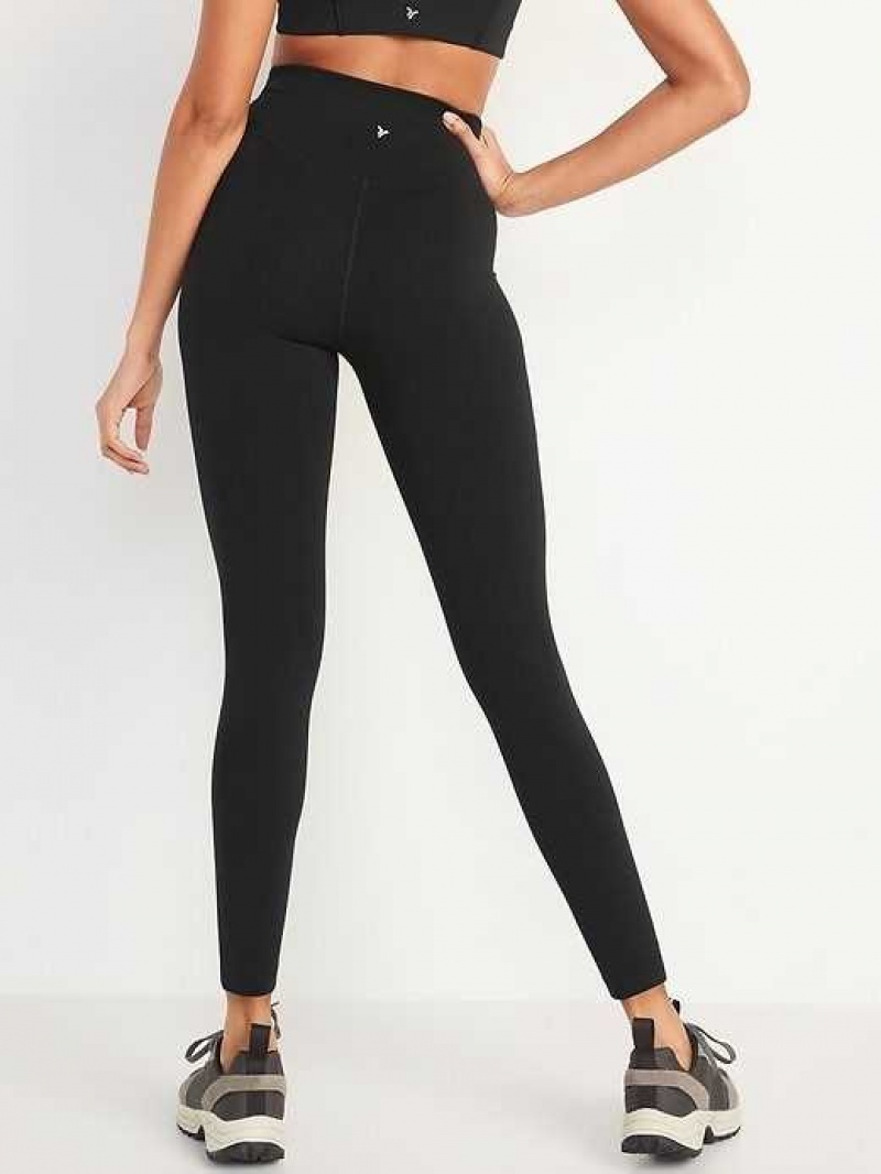 Old Navy Extra High-Waisted PowerChill 7/8 Leggings Black | QOV760293