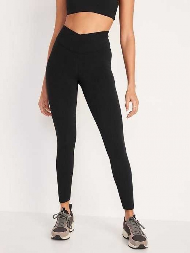 Old Navy Extra High-Waisted PowerChill 7/8 Leggings Black | QOV760293