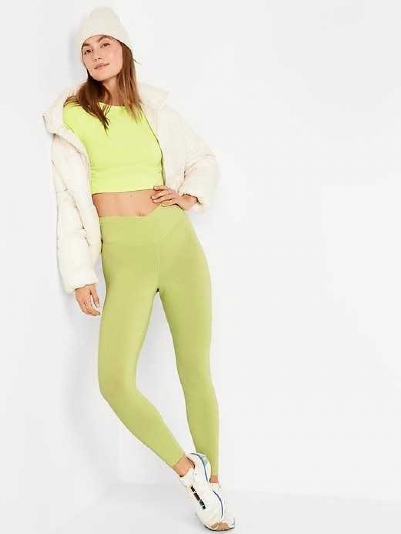 Old Navy Extra High-Waisted PowerChill 7/8 Leggings Citrine | WKQ739165