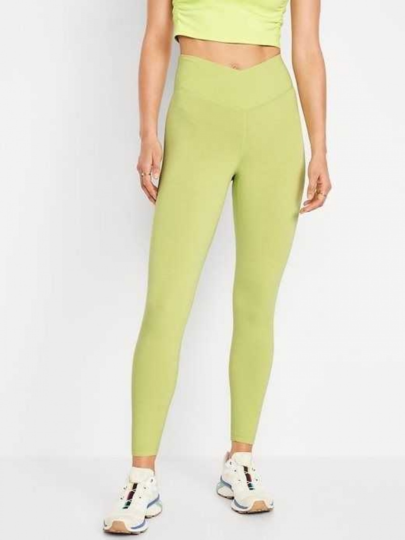 Old Navy Extra High-Waisted PowerChill 7/8 Leggings Citrine | WKQ739165