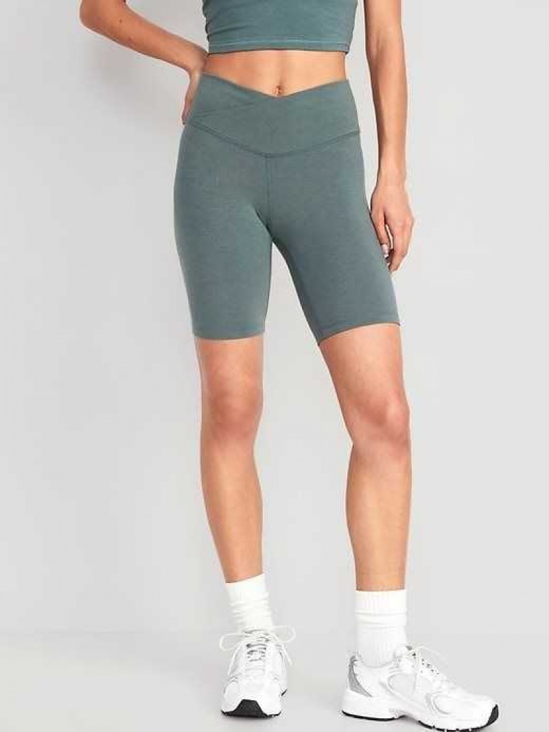 Old Navy Extra High-Waisted PowerChill Biker Shorts Grey | HOV013254