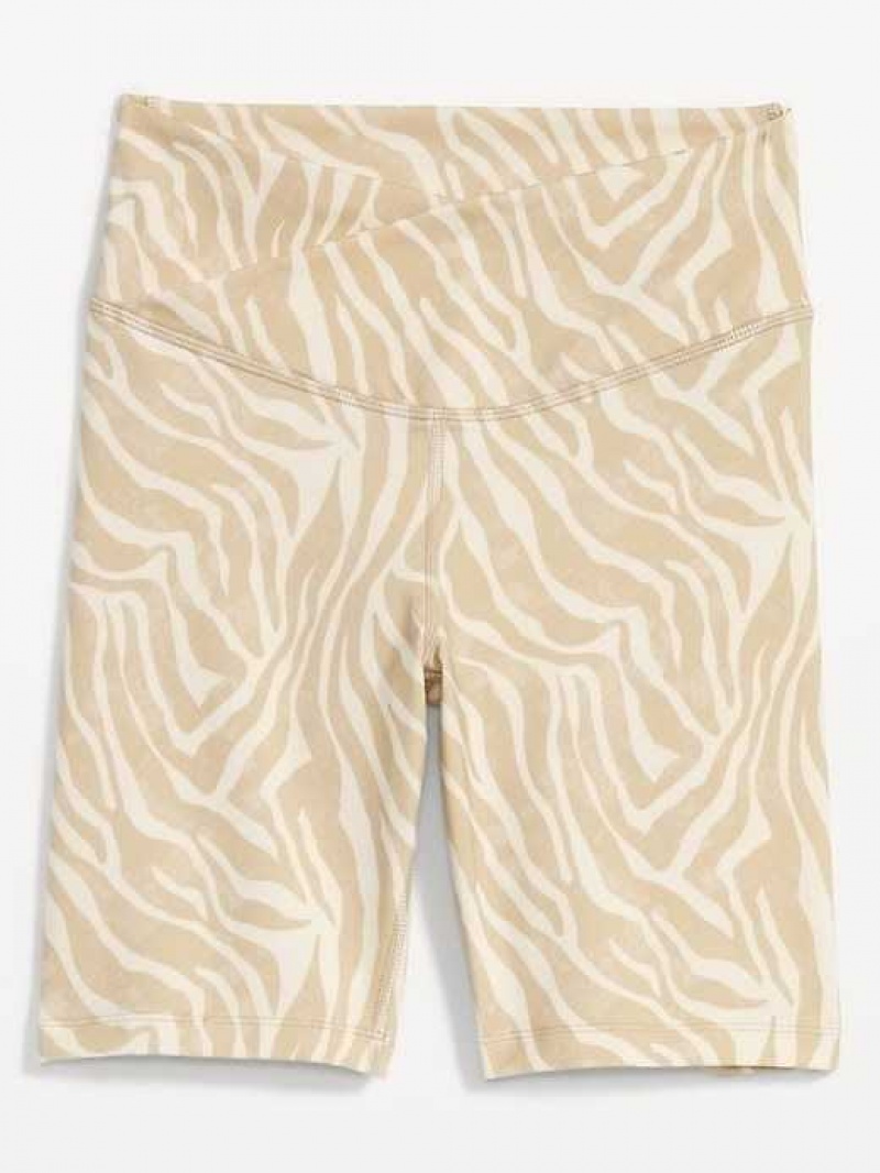 Old Navy Extra High-Waisted PowerChill Biker Shorts Zebra | HGZ978063