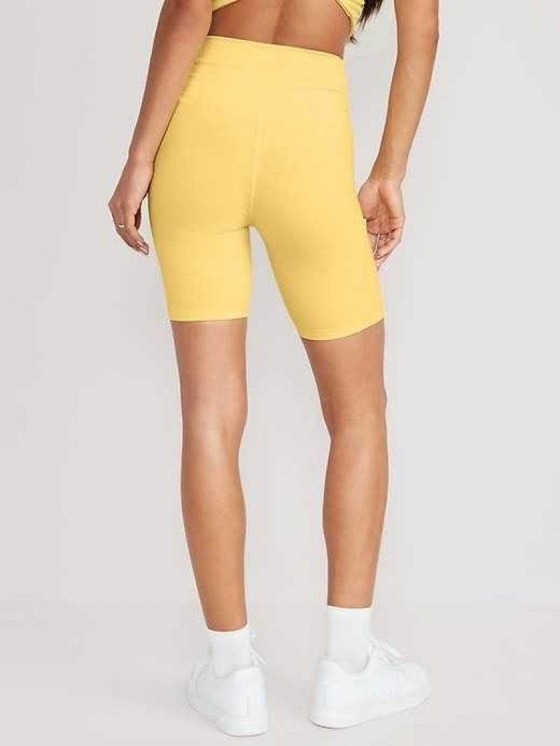 Old Navy Extra High-Waisted PowerChill Biker Shorts Buttercup | ELH710863