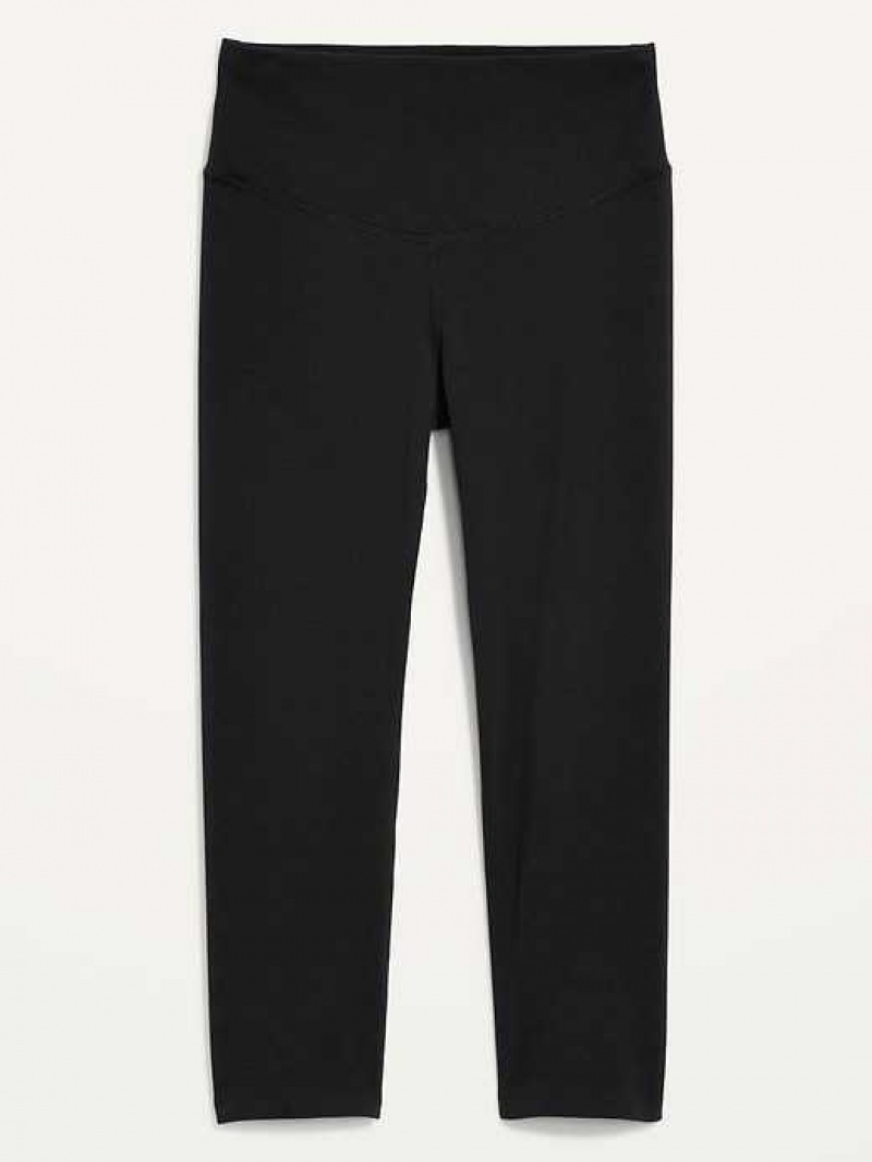 Old Navy Extra High-Waisted PowerChill Cropped Leggings Black | OMB192754