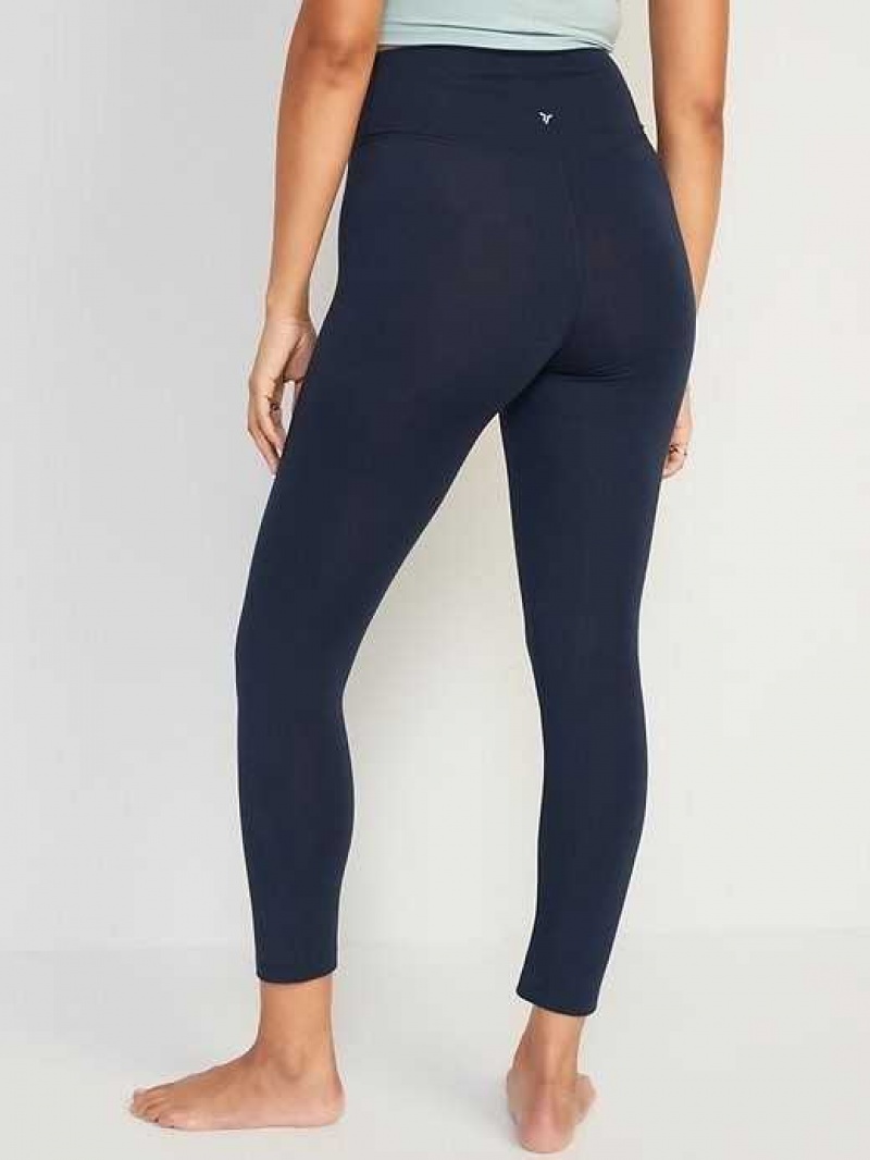 Old Navy Extra High-Waisted PowerChill Cropped Leggings Navy | DRA019324