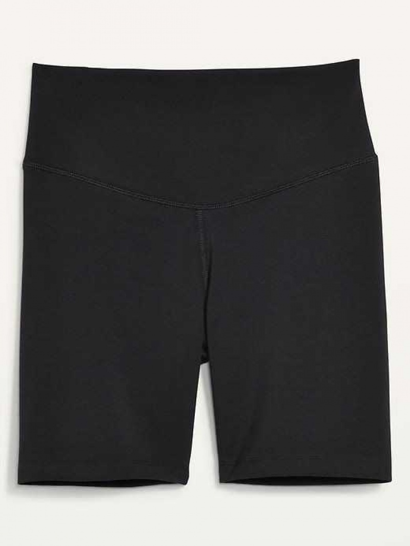 Old Navy Extra High-Waisted PowerChill Hidden-Pocket Biker Shorts Black | MOJ394087