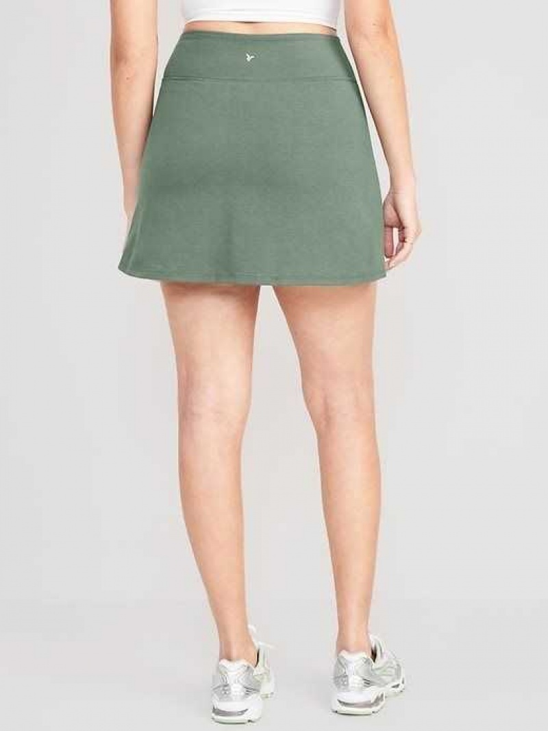 Old Navy Extra High-Waisted PowerChill Skort Forest Shade | JYV153678