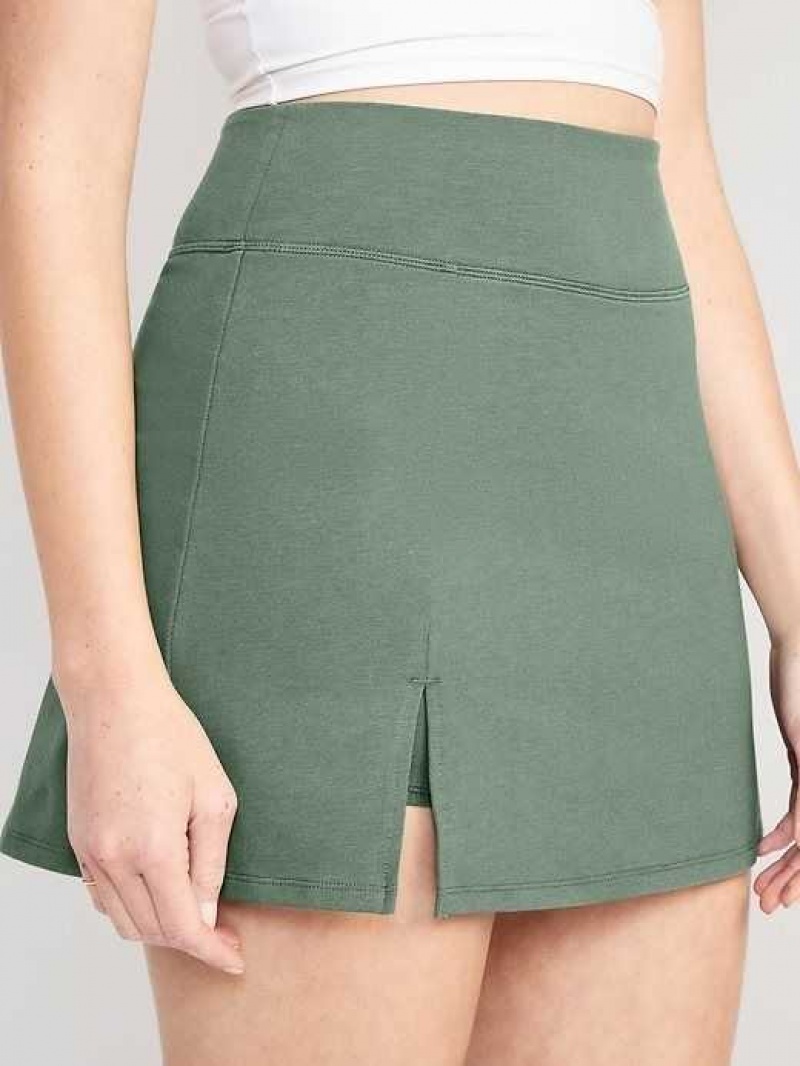 Old Navy Extra High-Waisted PowerChill Skort Forest Shade | JYV153678