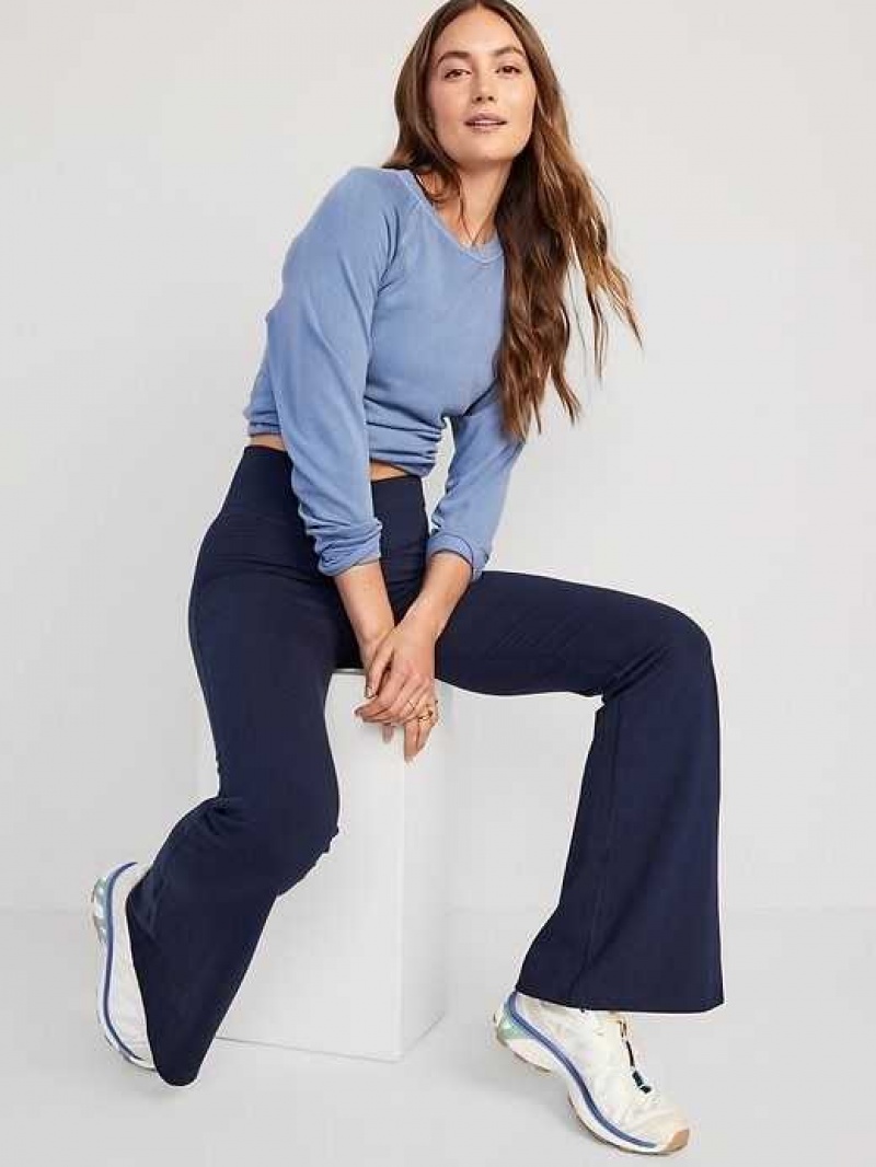 Old Navy Extra High-Waisted PowerChill Super-Flare Pants Navy | GNC703186