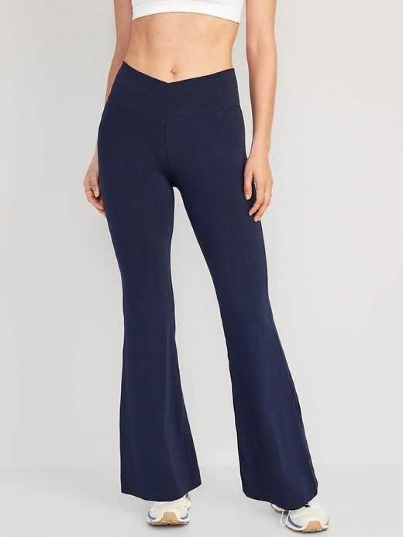 Old Navy Extra High-Waisted PowerChill Super-Flare Pants Navy | GNC703186