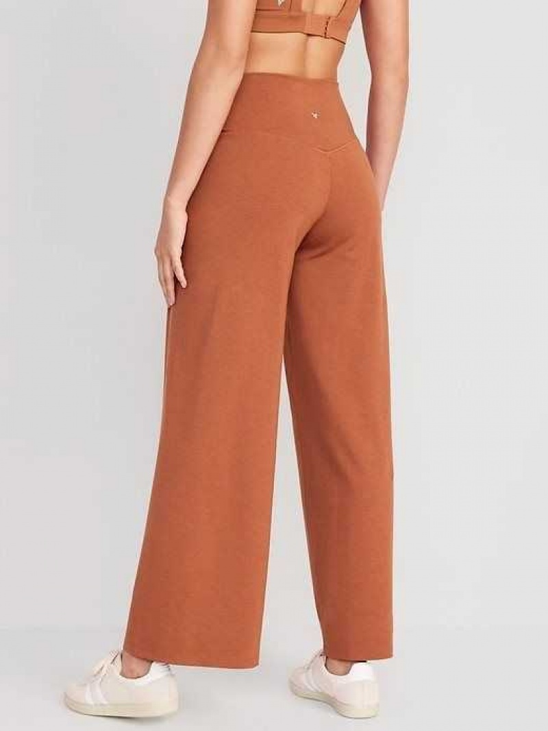 Old Navy Extra High-Waisted PowerChill Wide-Leg Yoga Pants Apple Cinnamon | BVL603481