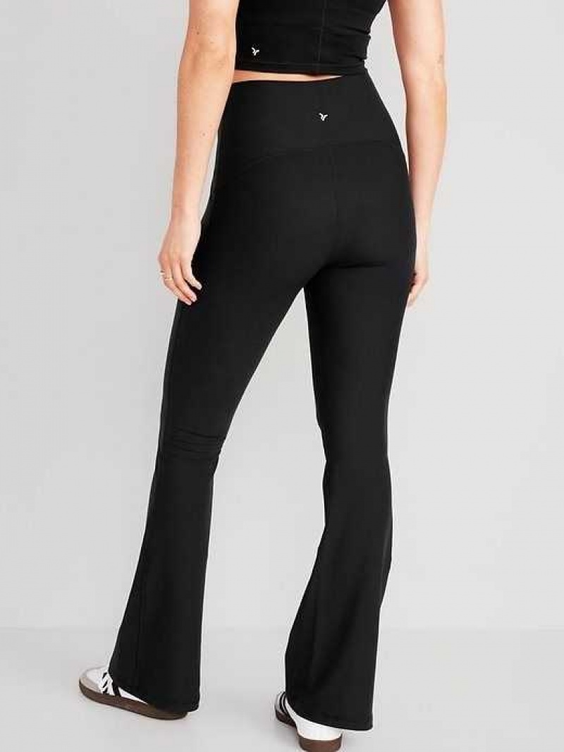 Old Navy Extra High-Waisted PowerLite Lycra ADAPTIV Flare Leggings Black | VHJ918526