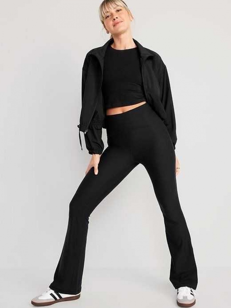 Old Navy Extra High-Waisted PowerLite Lycra ADAPTIV Flare Leggings Black | VHJ918526