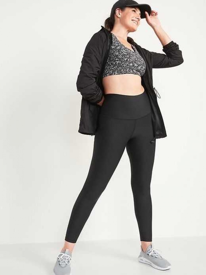 Old Navy Extra High-Waisted PowerSoft 7/8 Leggings Black | RQB781935