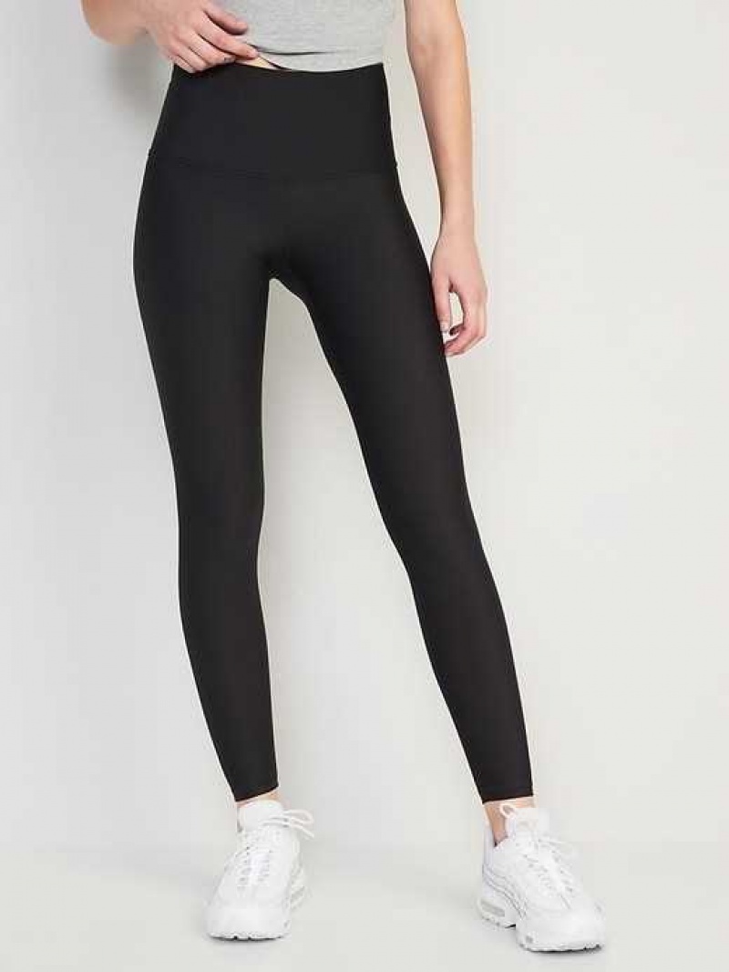 Old Navy Extra High-Waisted PowerSoft 7/8 Leggings Black | RQB781935