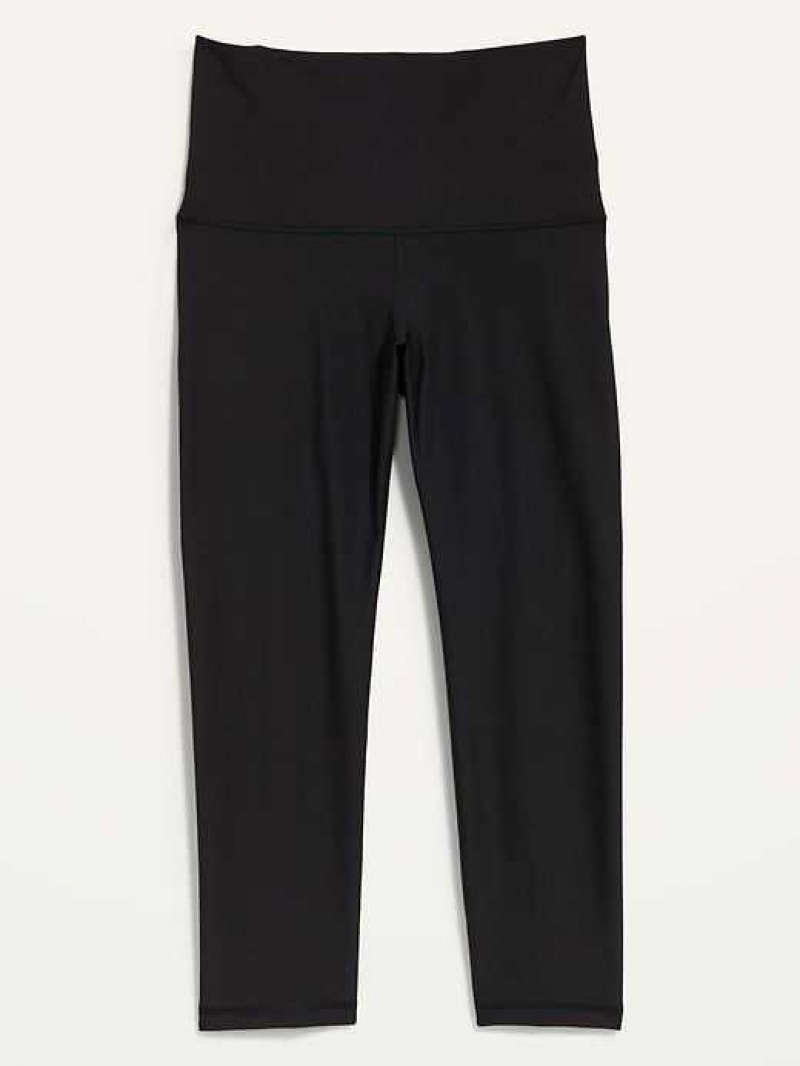 Old Navy Extra High-Waisted PowerSoft Crop Hidden Pocket Leggings Black | SAV316908