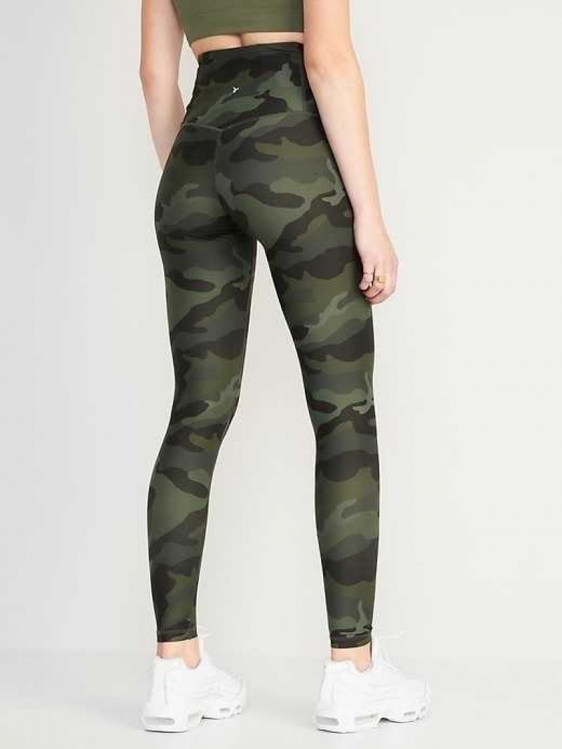 Old Navy Extra High-Waisted PowerSoft Leggings Green Camo | WUG493125