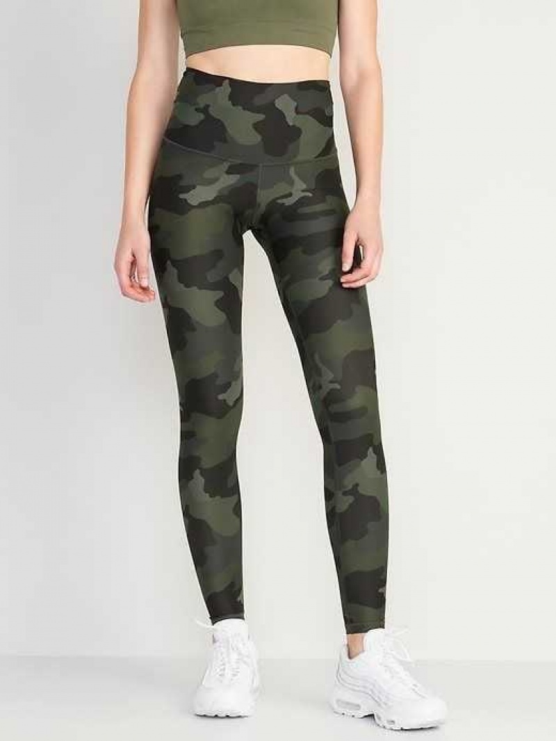 Old Navy Extra High-Waisted PowerSoft Leggings Green Camo | WUG493125