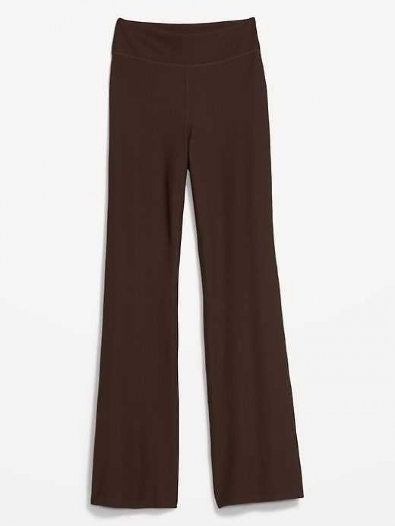 Old Navy Extra High-Waisted PowerSoft Rib-Knit Flare Pants French Roast | FAN670983