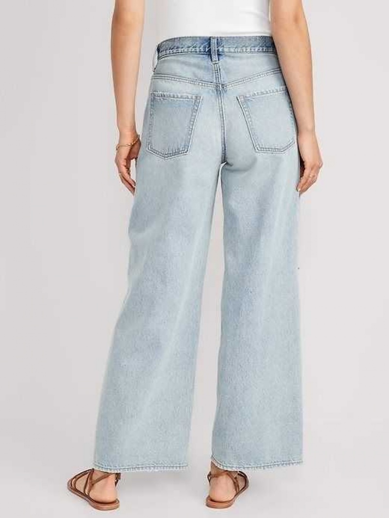 Old Navy Extra High-Waisted Ripped Baggy Wide-Leg Non-Stretch Jeans Nessa Damage | SZC310628