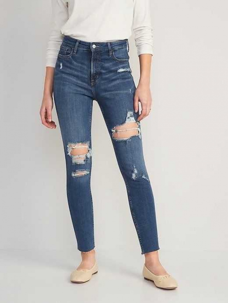 Old Navy Extra High-Waisted Rockstar 360 Stretch Super-Skinny Jeans Corella | TXR641802