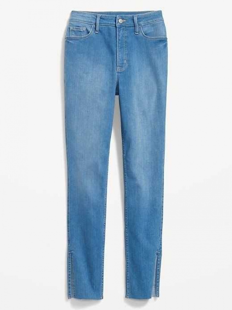 Old Navy Extra High-Waisted Rockstar 360 Stretch Super-Skinny Cut-Off Side-Split Jeans Julieta | ZHB345671