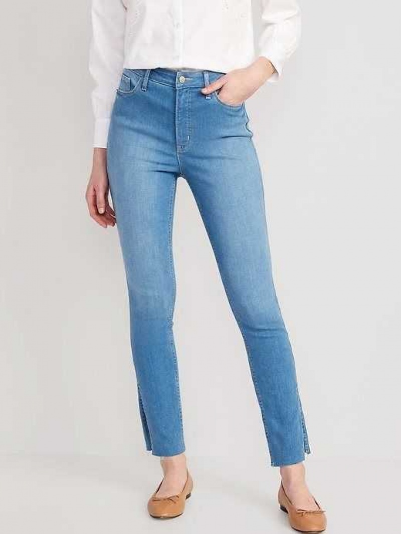 Old Navy Extra High-Waisted Rockstar 360 Stretch Super-Skinny Cut-Off Side-Split Jeans Julieta | ZHB345671