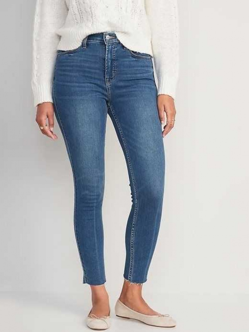 Old Navy Extra High-Waisted Rockstar 360 Stretch Super-Skinny Cut-Off Jeans Suki | RYM296430