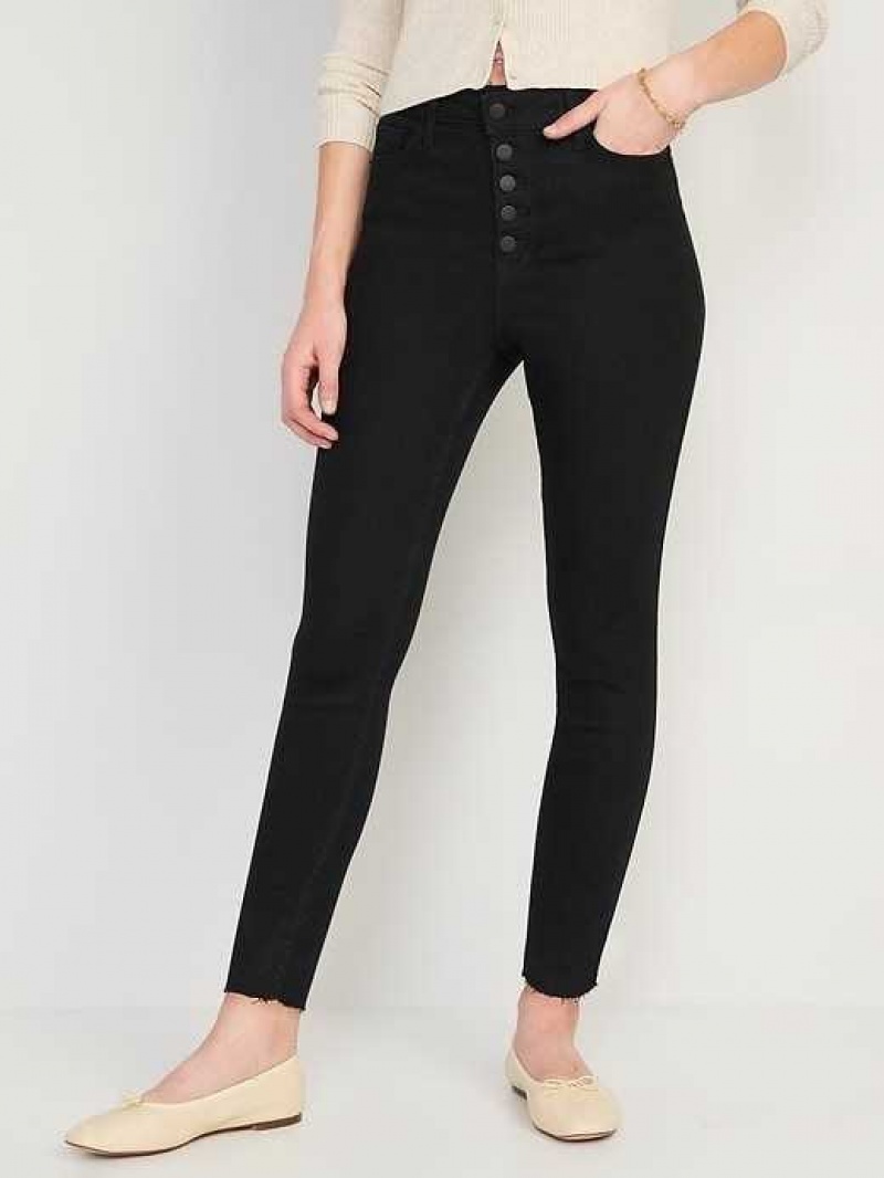 Old Navy Extra High-Waisted Rockstar 360 Stretch Super-Skinny Jeans Black | RNH065827