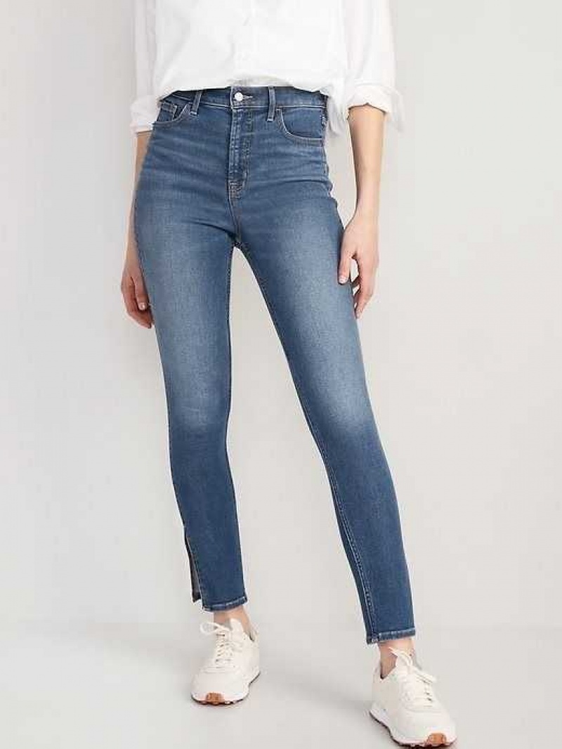 Old Navy Extra High-Waisted Rockstar 360 Stretch Super-Skinny Side-Slit Jeans Erma | IYQ284051