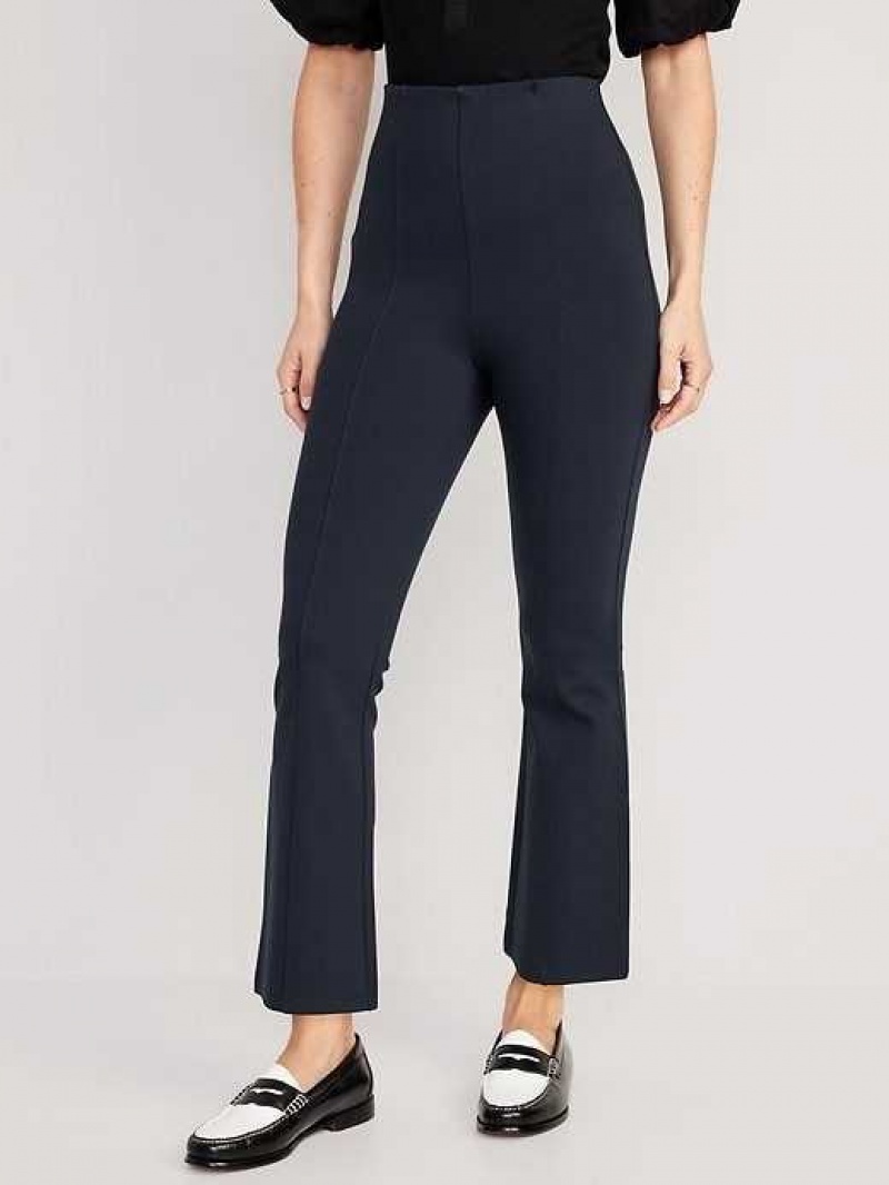 Old Navy Extra High-Waisted Stevie Crop Kick Flare Pants Navy | ZNM581027