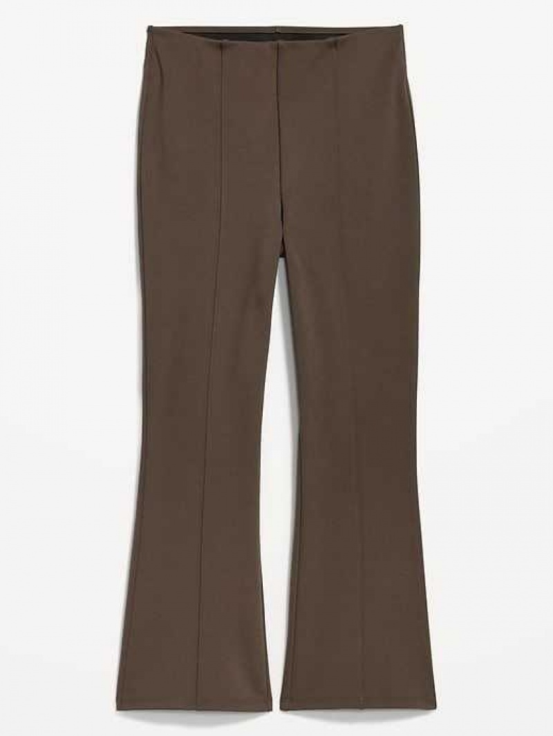 Old Navy Extra High-Waisted Stevie Crop Kick Flare Pants Deep Brown | URH120948