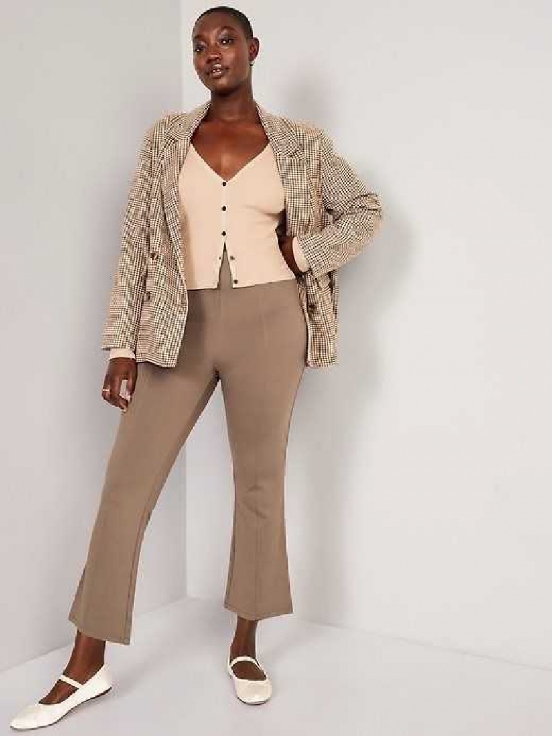 Old Navy Extra High-Waisted Stevie Crop Kick Flare Pants Sedimentary | POA629305