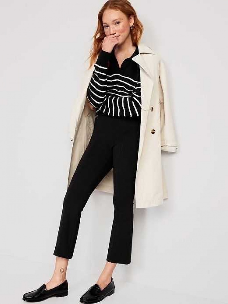 Old Navy Extra High-Waisted Stevie Crop Kick Flare Pants Blackjack | LAV621594