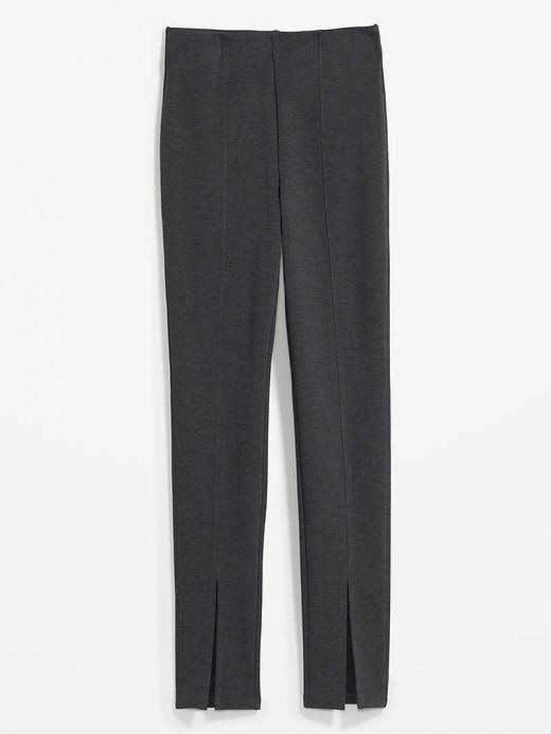 Old Navy Extra High-Waisted Stevie Skinny Split-Hem Pants Dark Grey | AVM924780