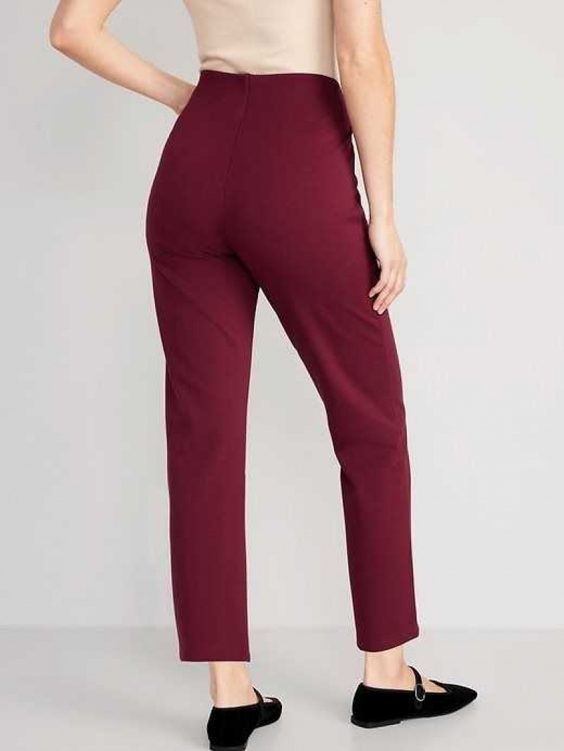 Old Navy Extra High-Waisted Stevie Straight Taper Ankle Pants Red Burgundy | PXO567489